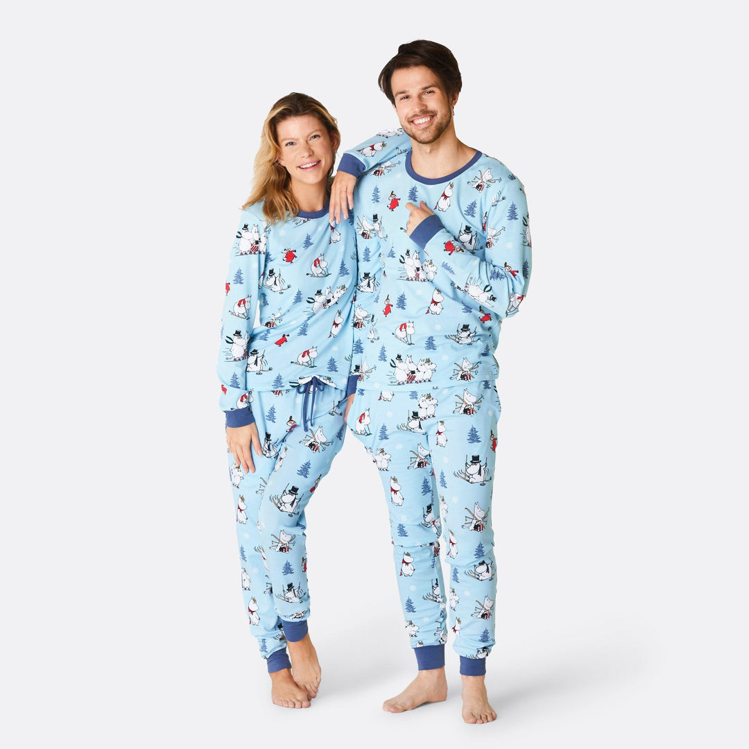 Moemins Blauw Kerstpyjama Heren