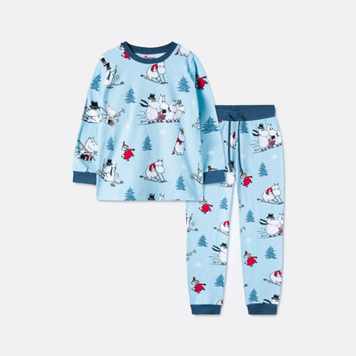 Moemins Blauw Kerstpyjama Voor Kinderen