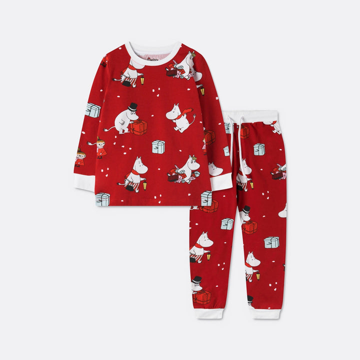 Moemins Rood Kerstpyjama Voor Kinderen