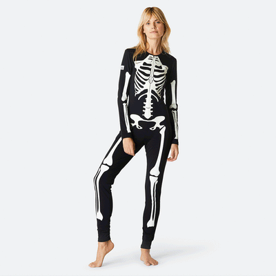 SillySanta - Halloween Skelet Bodysuit Dames