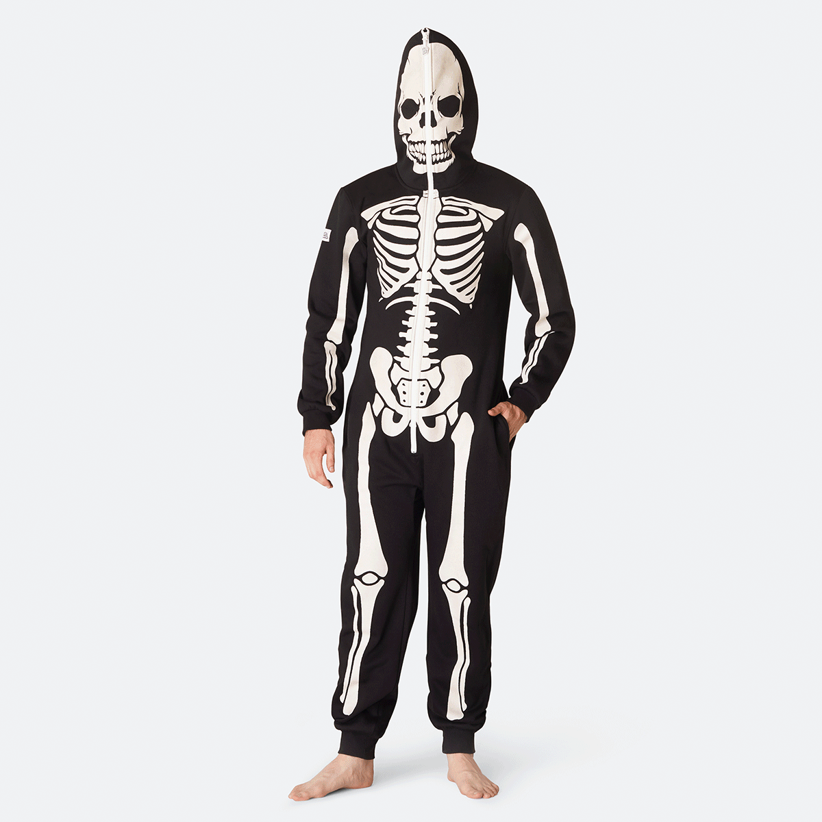 SillySanta - Halloween Skelet Onesie Heren