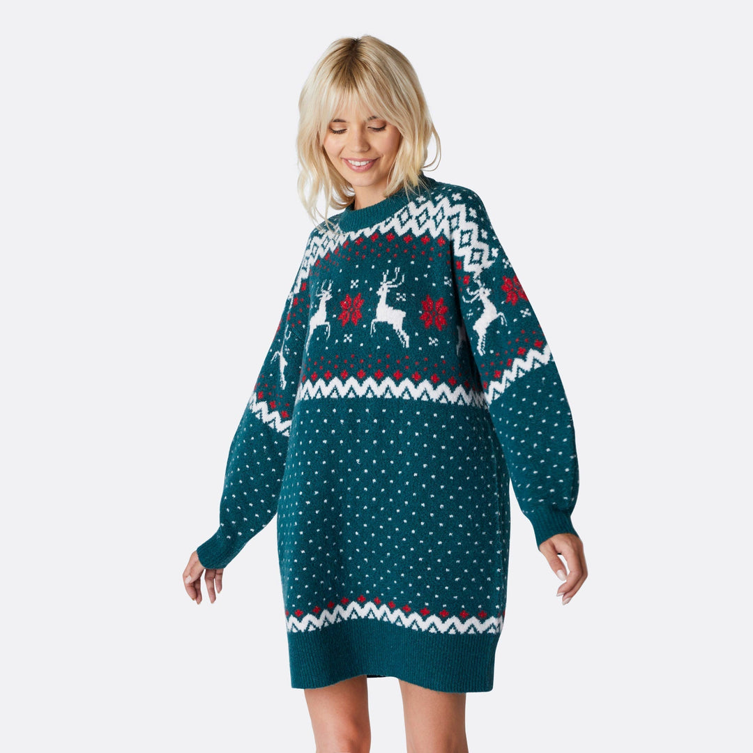 Groene Oversized Kersttrui Dames