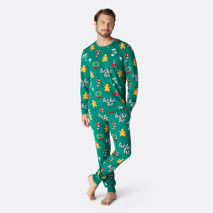 Groene Hohoho Kerstpyjama Heren