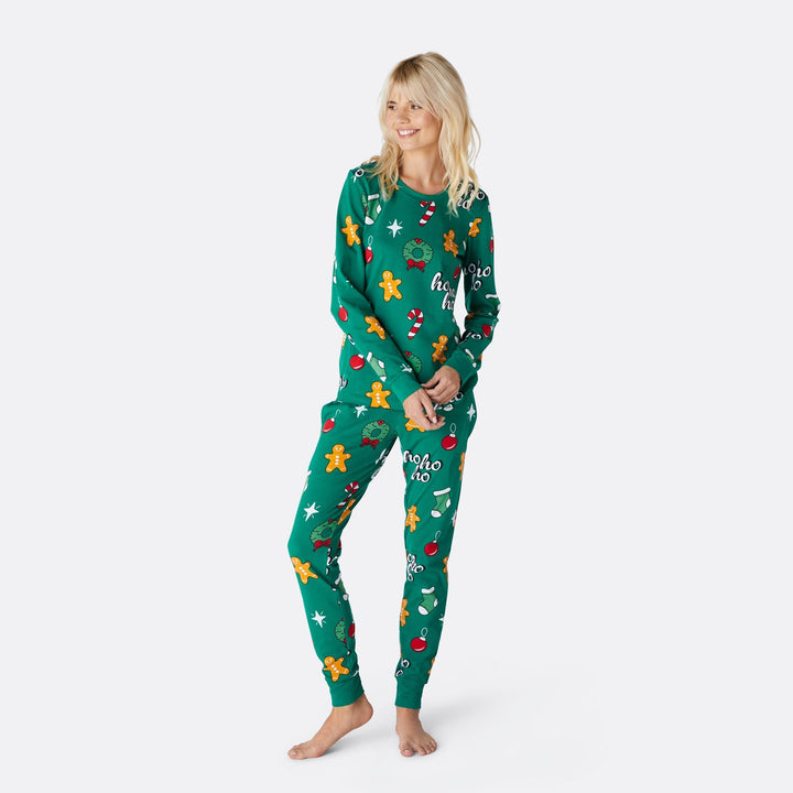 Groene Hohoho Kerstpyjama Dames