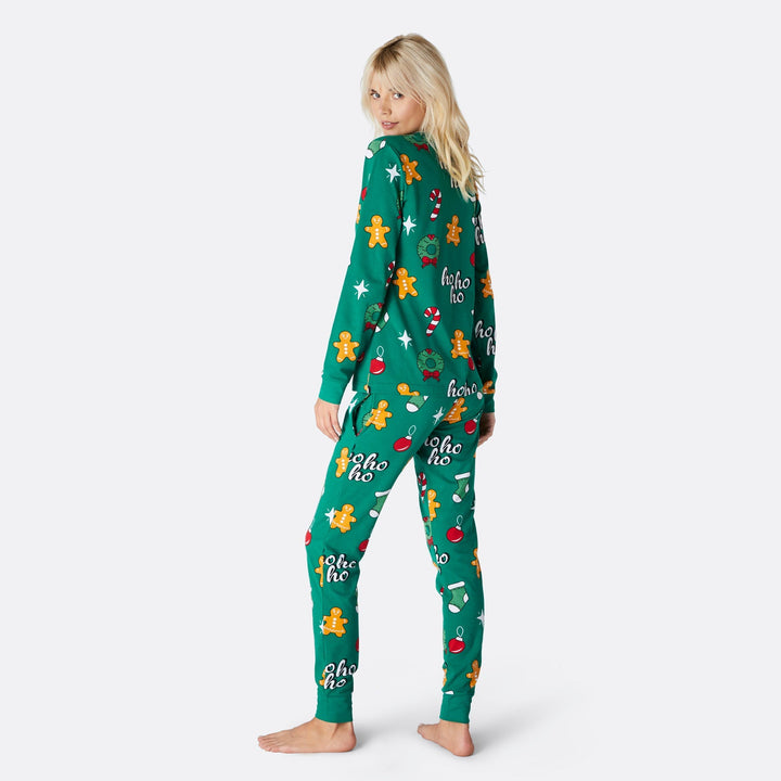 Groene Hohoho Kerstpyjama Dames