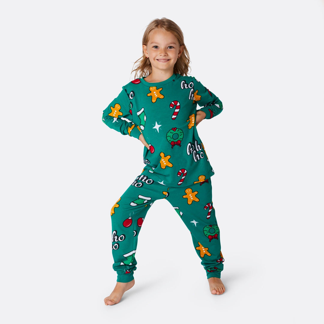 Groene Hohoho Kerstpyjama Kinderen