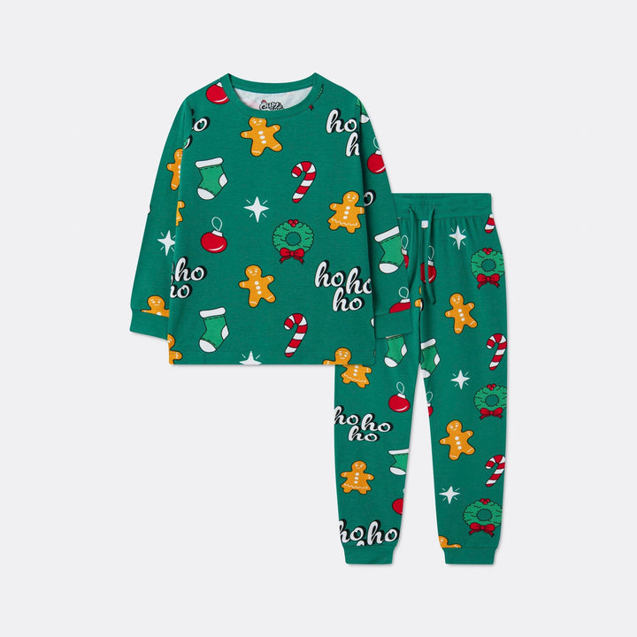 Groene Hohoho Kerstpyjama Kinderen