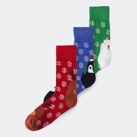 Pluizige Kerstsokken voor Kinderen (3-pack)