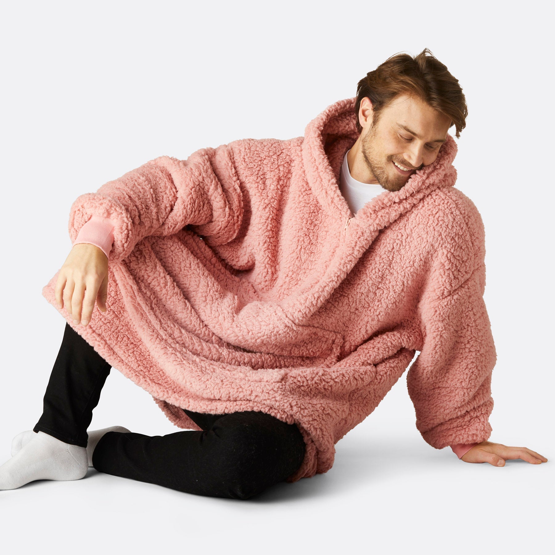 Roze Sherpa HappyHoodie Grootste assortiment van Nederland SillySanta