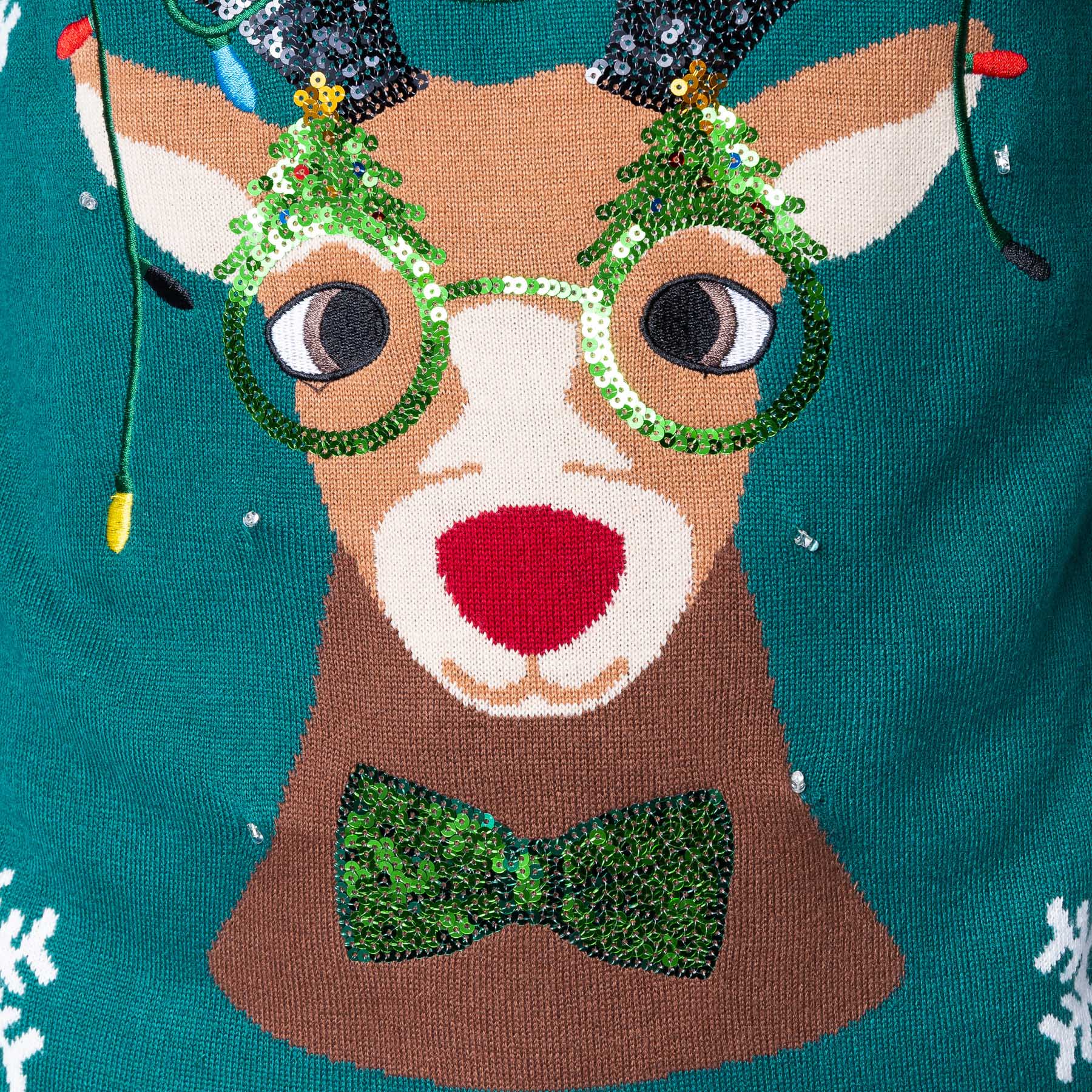 U Look Ugly Today Kersttrui, uniseks, met rendier en kabouter, Rood