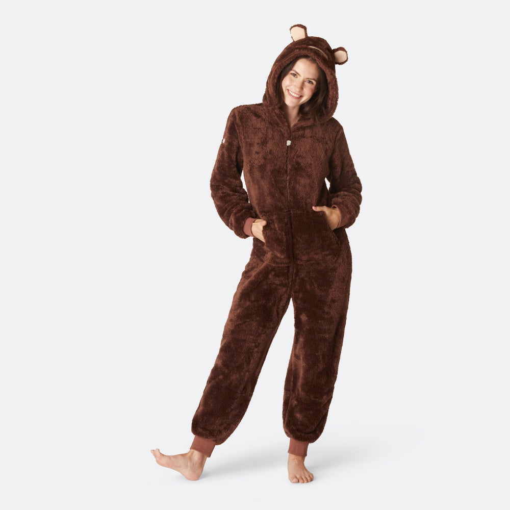 Teddybeer Bruin Onesie Dames