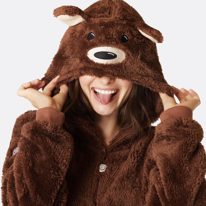 Teddybeer Bruin Onesie Dames