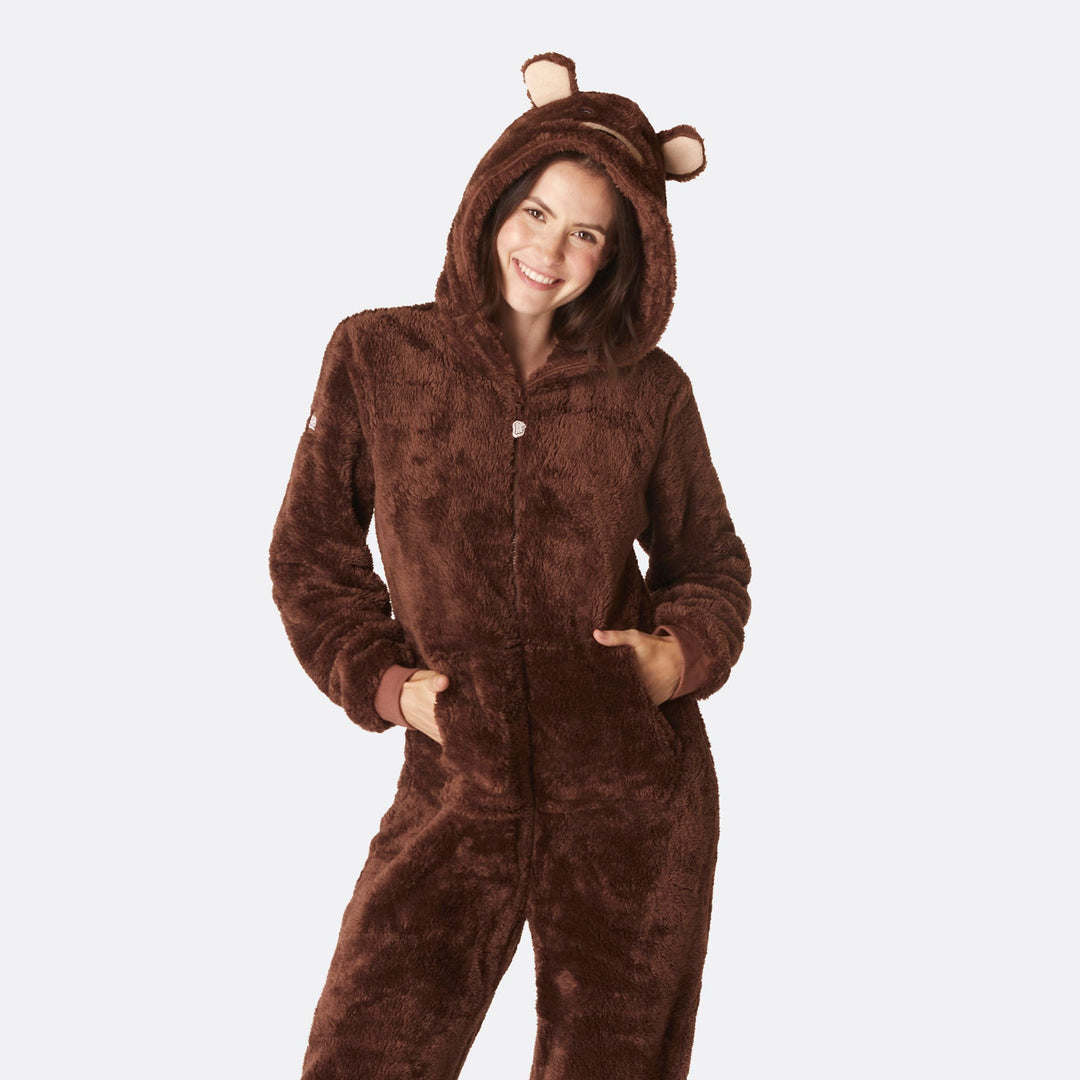 Teddybeer Bruin Onesie Dames