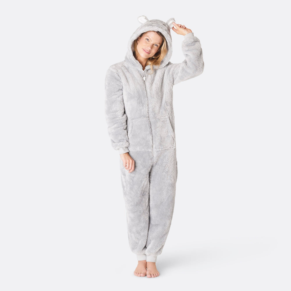 Teddybeer Grijs Onesie Dames