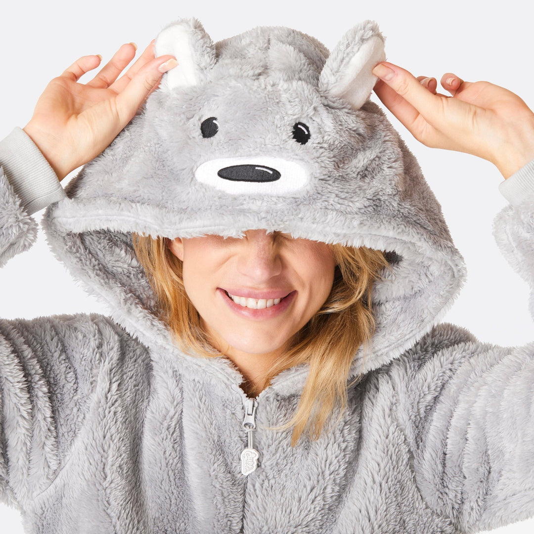 Teddybeer Grijs Onesie Dames