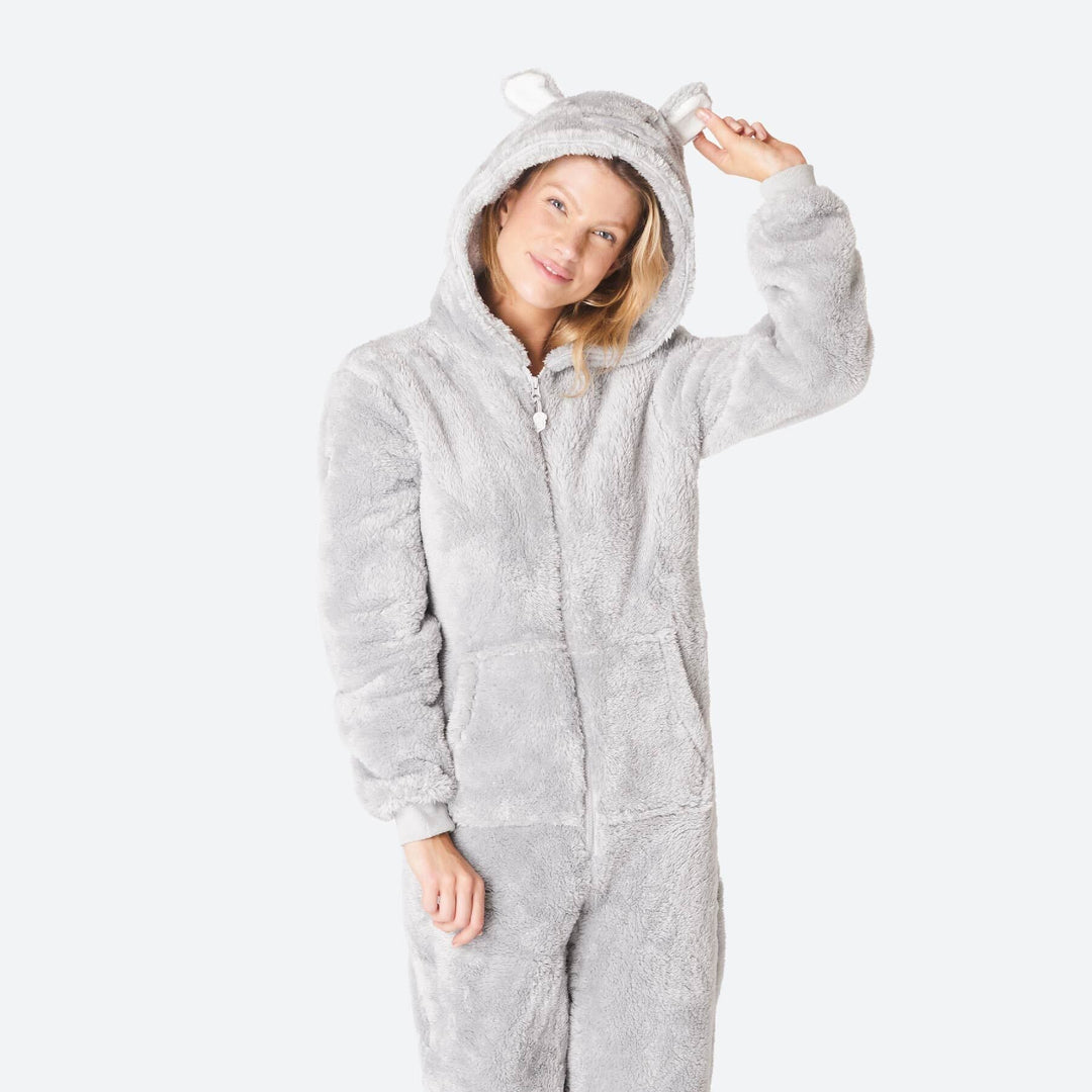 Teddybeer Grijs Onesie Dames