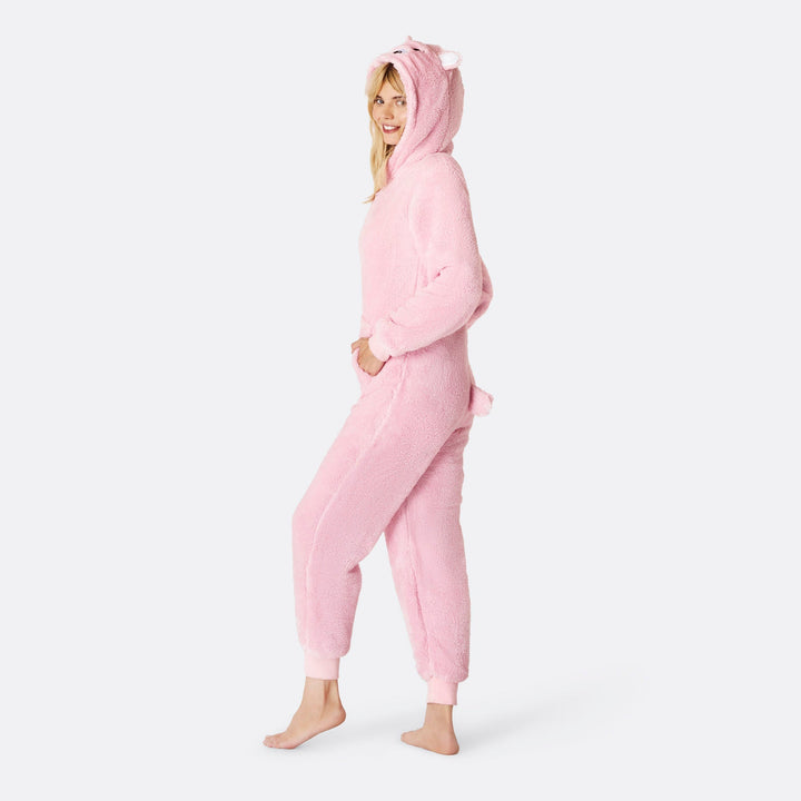 Teddybeer Roze Onesie Dames