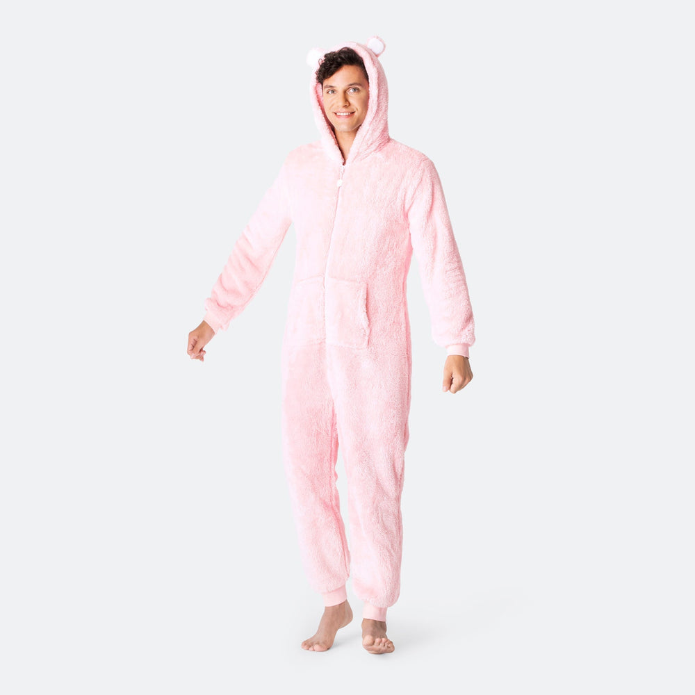 Teddybeer Roze Onesie Heren