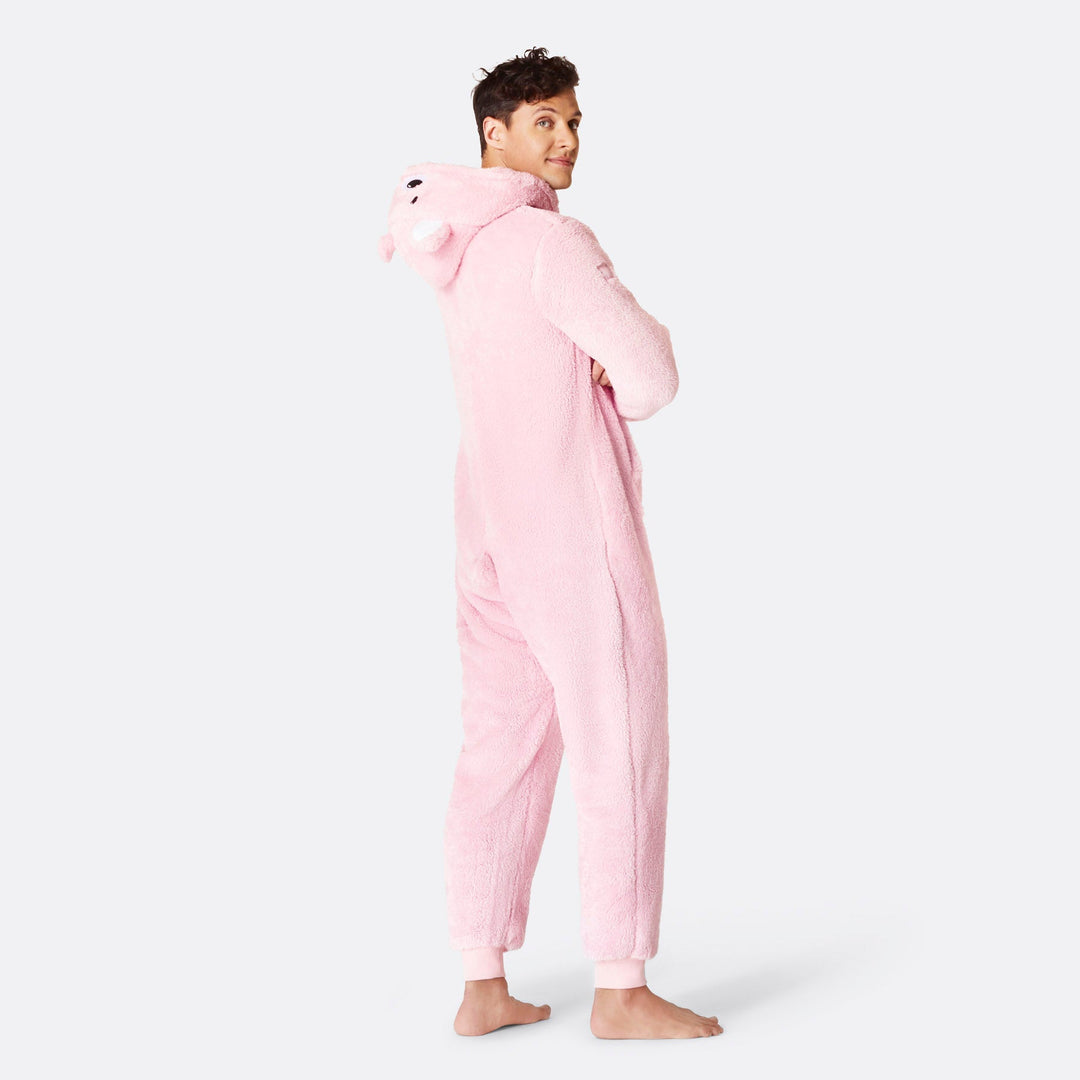 Teddybeer Roze Onesie Heren