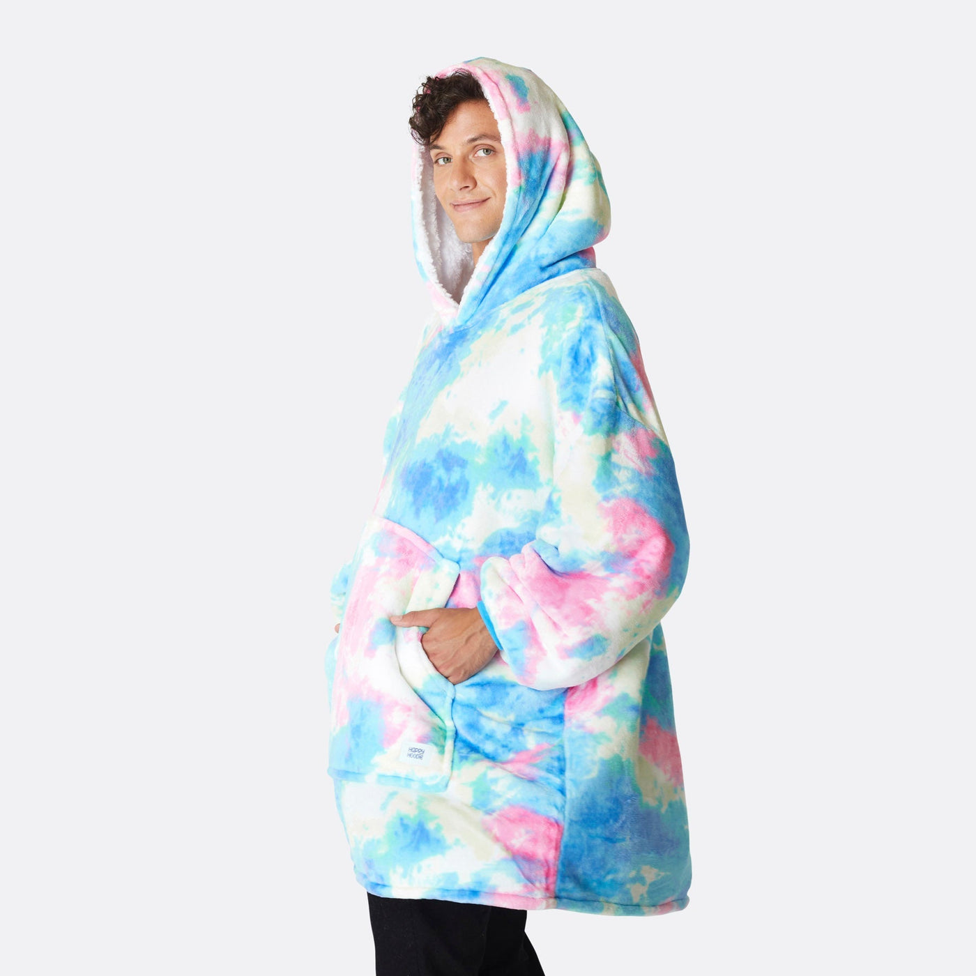 Tie-Dyed Cyan HappyHoodie