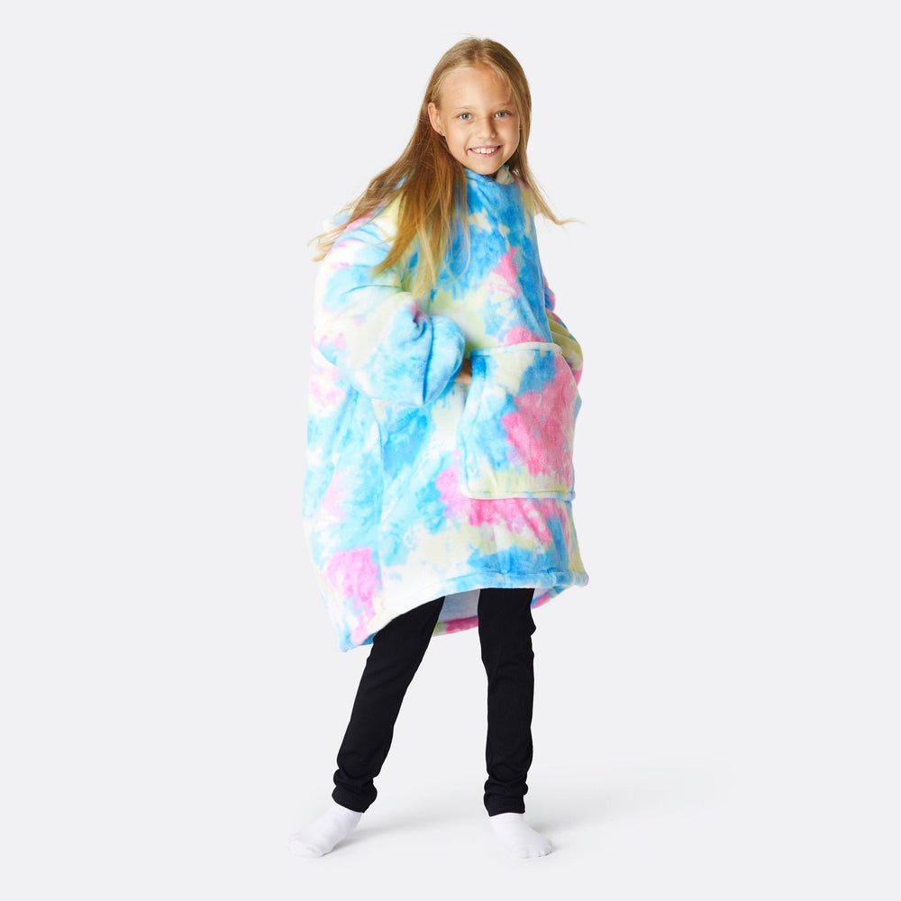 Tie-Dyed Cyan HappyHoodie Voor Kinderen