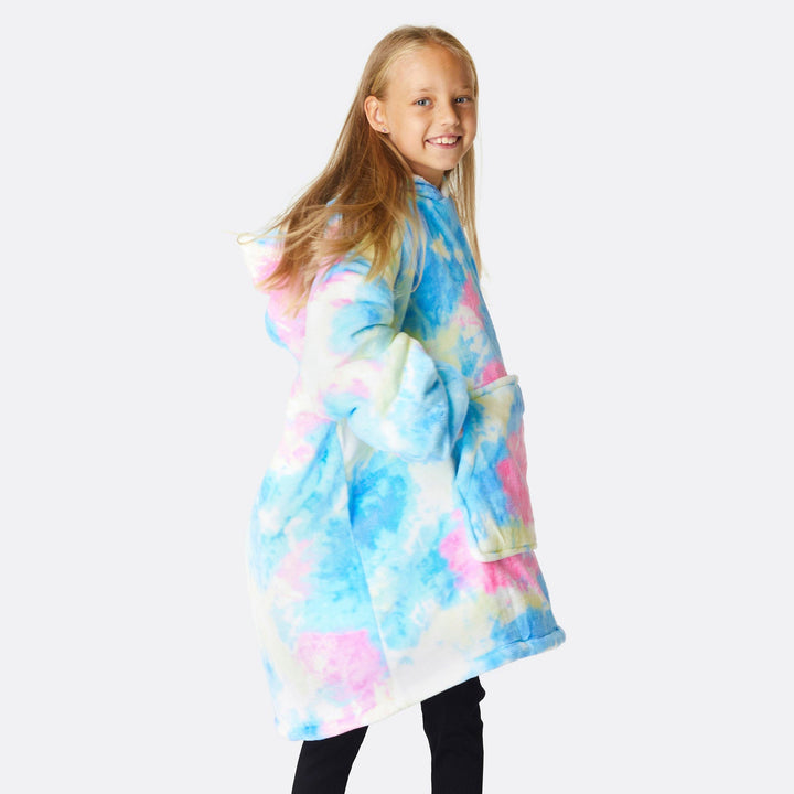 Tie-Dyed Cyan HappyHoodie Voor Kinderen