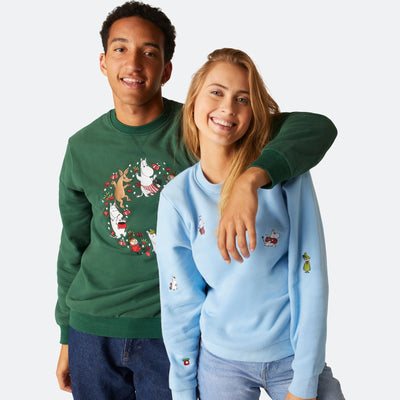 Blauwe Moemins Kerst Sweatshirt Dames