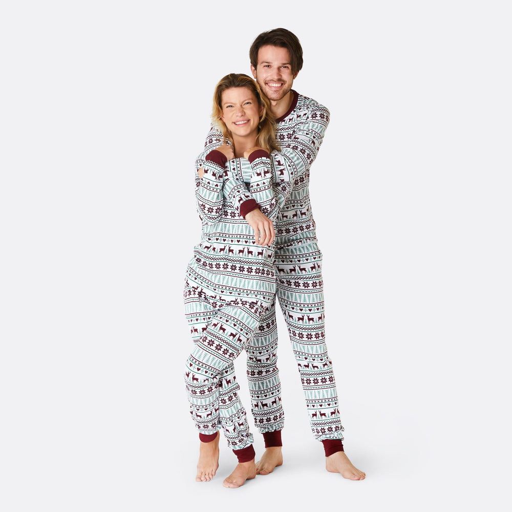 Winter Patroon Wit Pyjama Dames