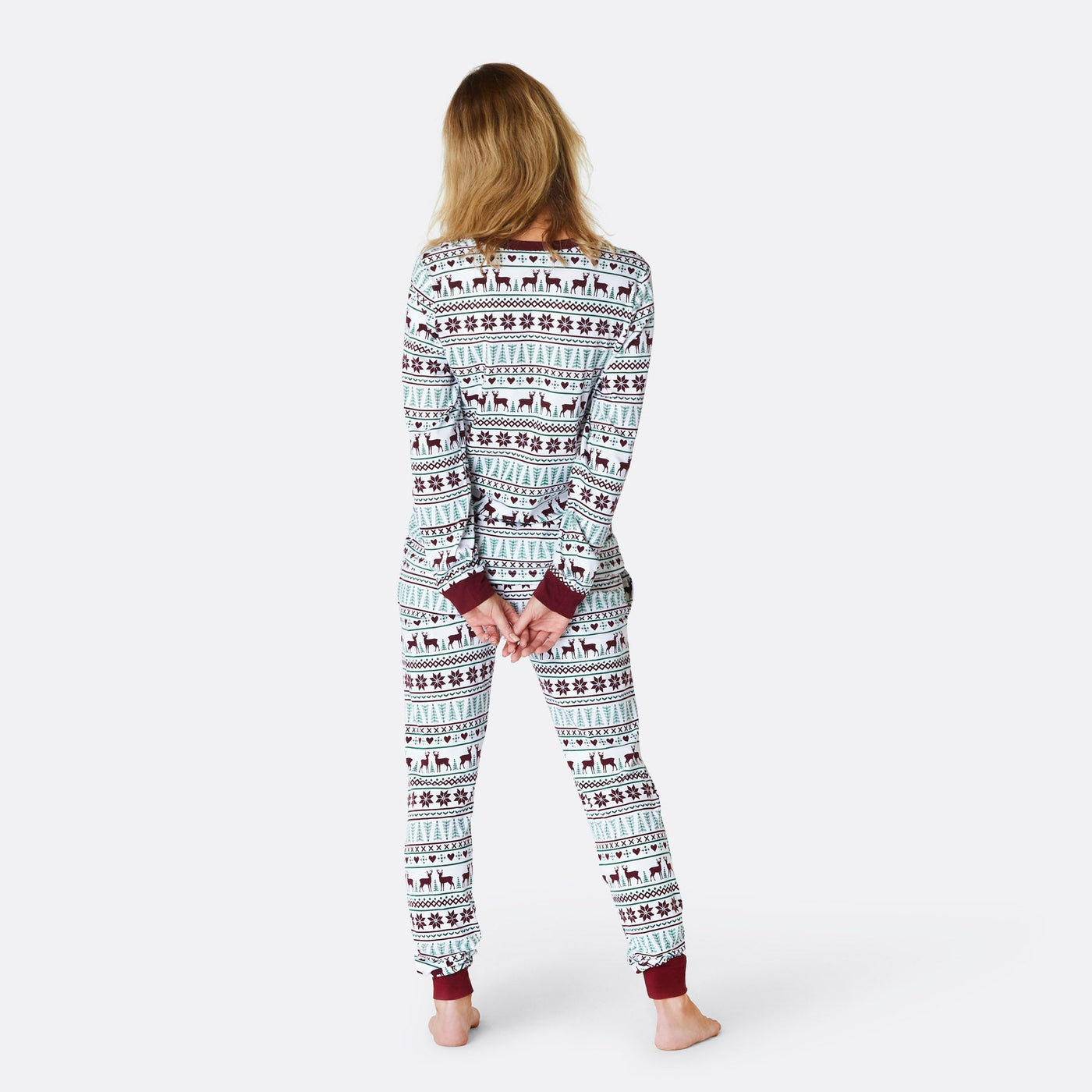 Winter Patroon Wit Pyjama Dames