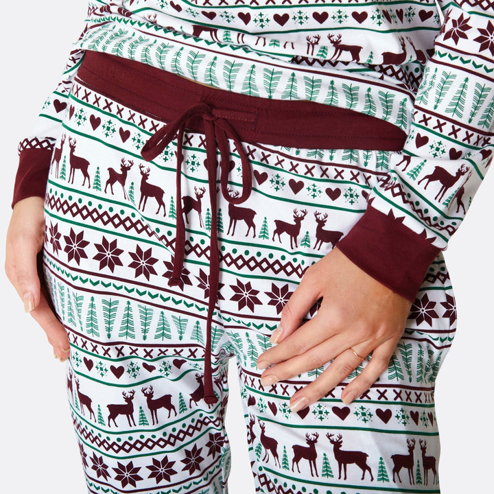 Winter Patroon Wit Pyjama Dames
