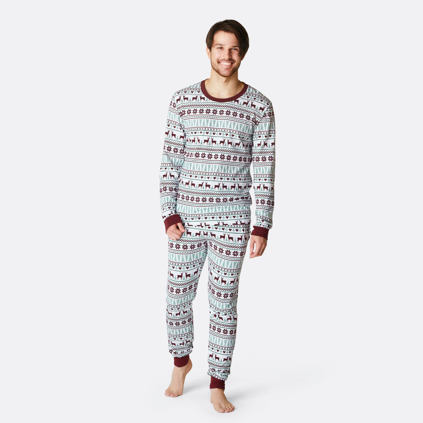 Winter Patroon Wit Pyjama Heren