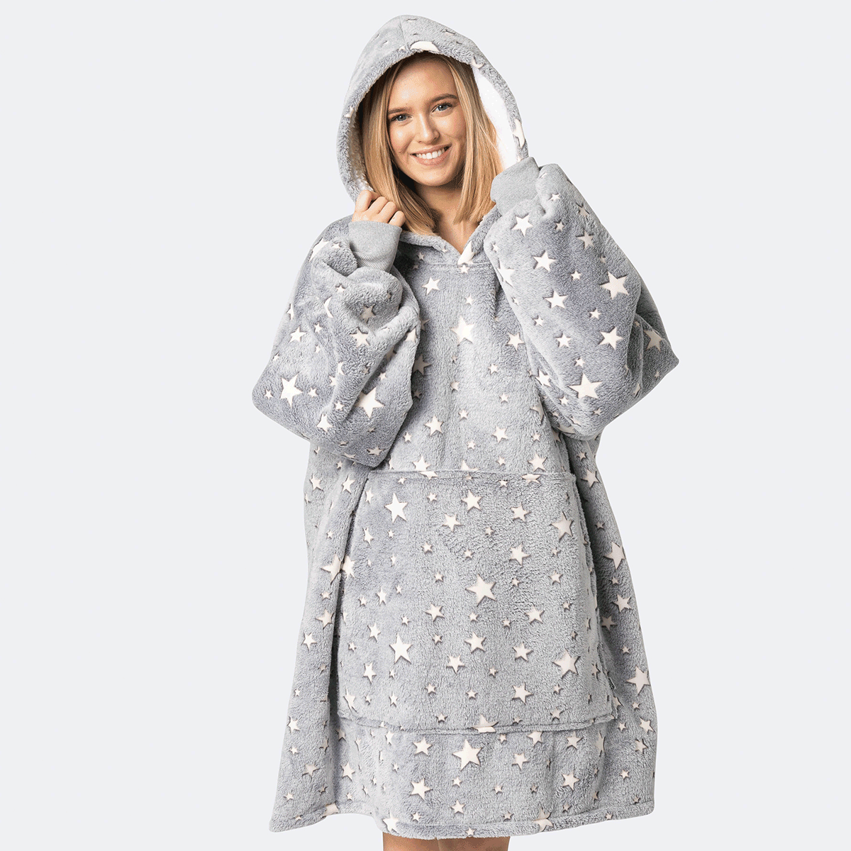 Sterren Grijs HappyHoodie - Grootste assortiment van Nederland | SillySanta